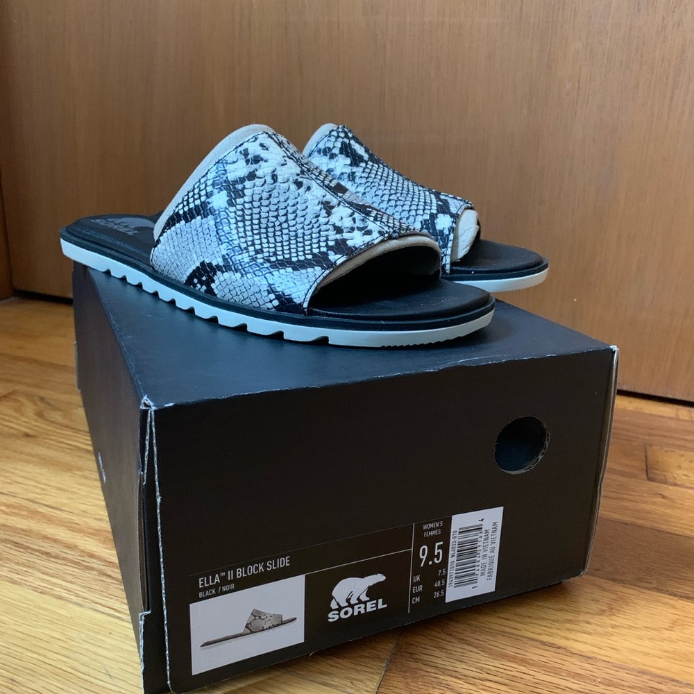 Never worn Sorel slides